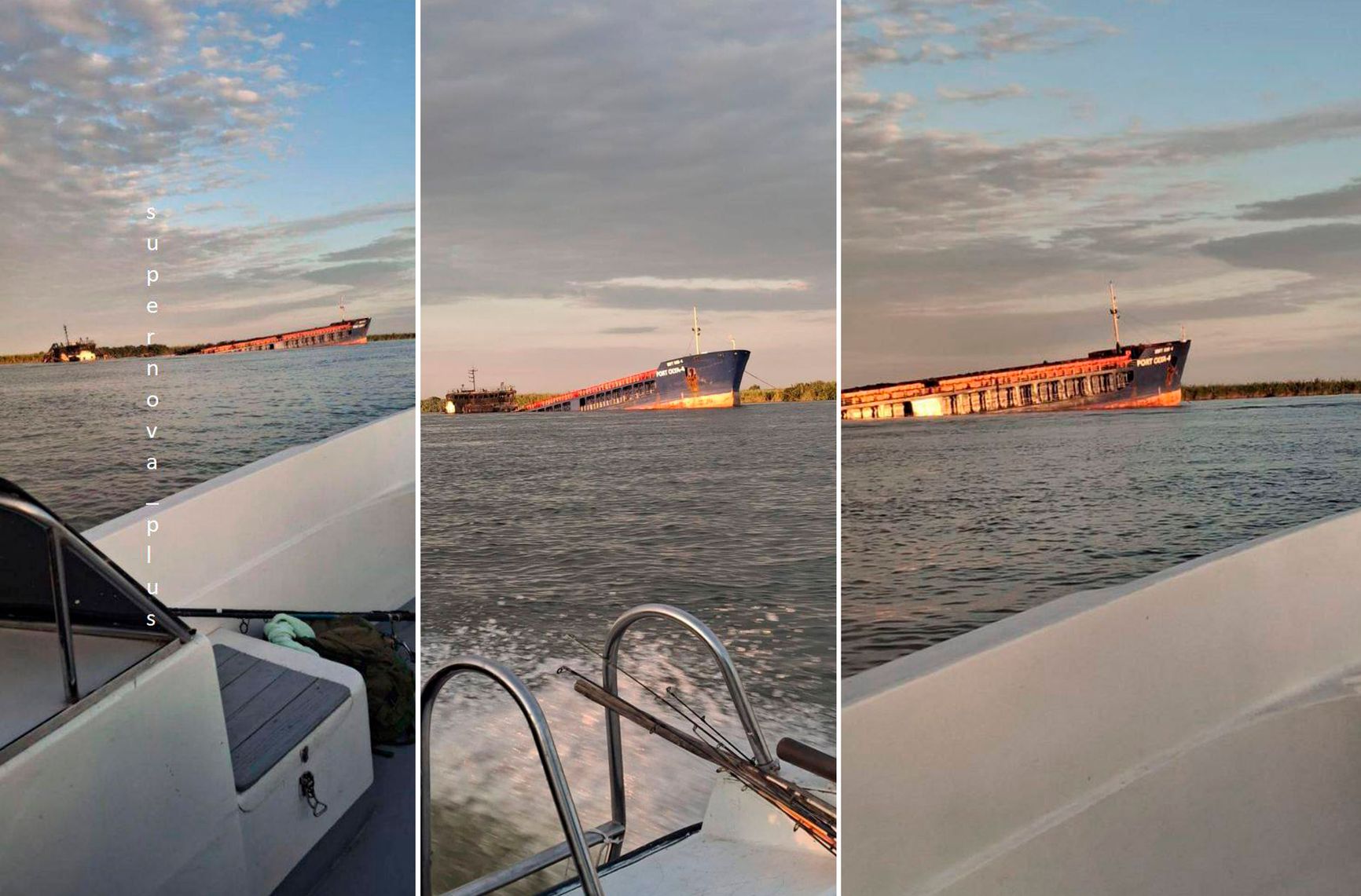 Последствия удара по сухогрузу «Порт Оля-4» в Астраханской области