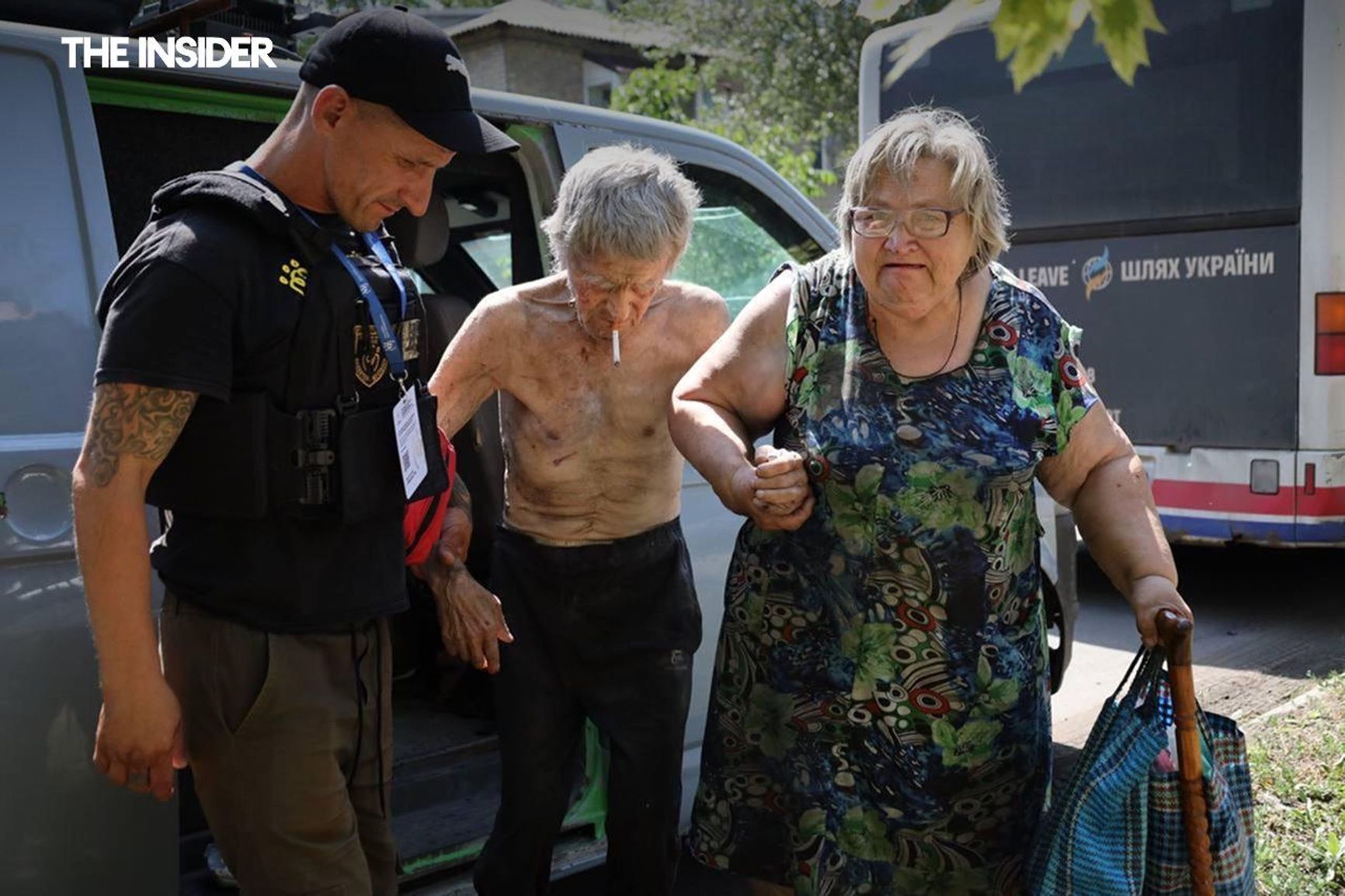 Evacuation of civilians in the village of Vodyanske, Donetsk Region