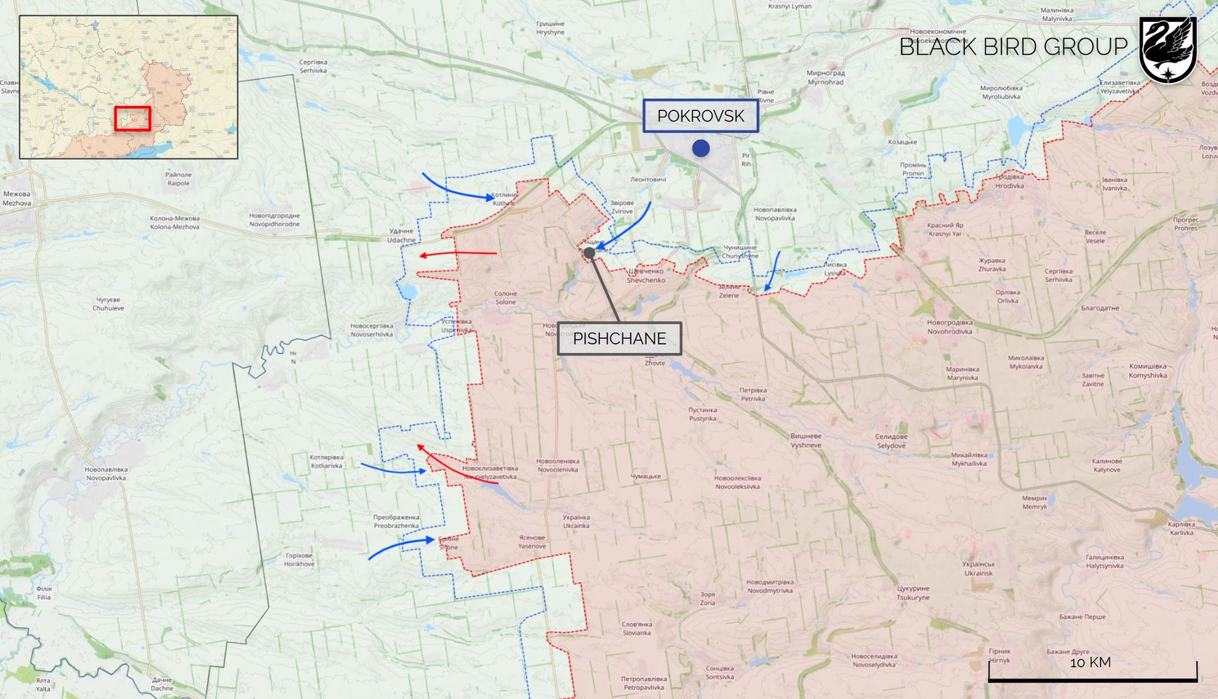Ситуация на покровском направлении по версии Black Bird Group