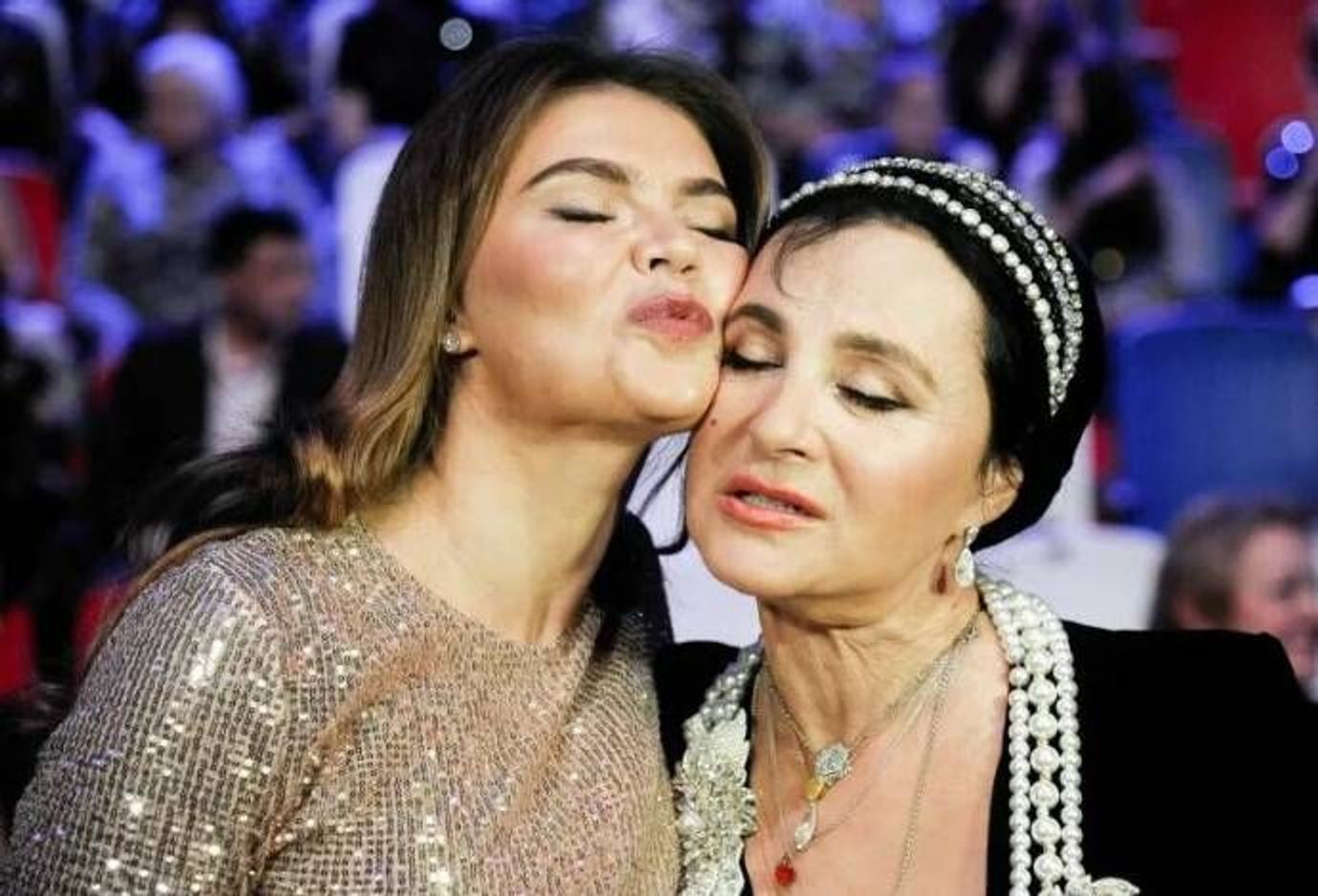 Former Olympic champion rhythmic gymnast Alina Kabaeva (left) — often referred to as Vladimir Putin's unofficial romantic partner and the mother of two of his sons — and her coach Irina Viner (right).