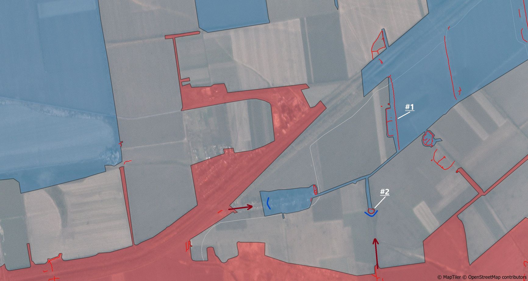 Ситуация в районе Котлина к западу от Покровска по версии Playfra