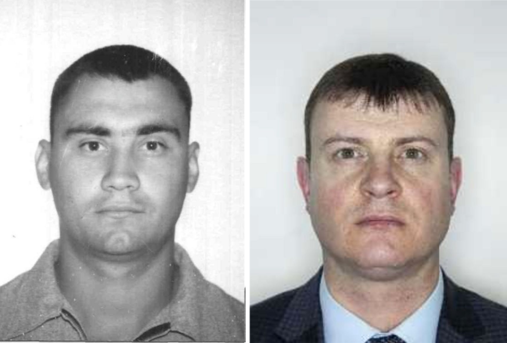 Passport photos of Maj. Gen. Ivan Kasianenko, left. Col. Alexey Arkhipov, right.